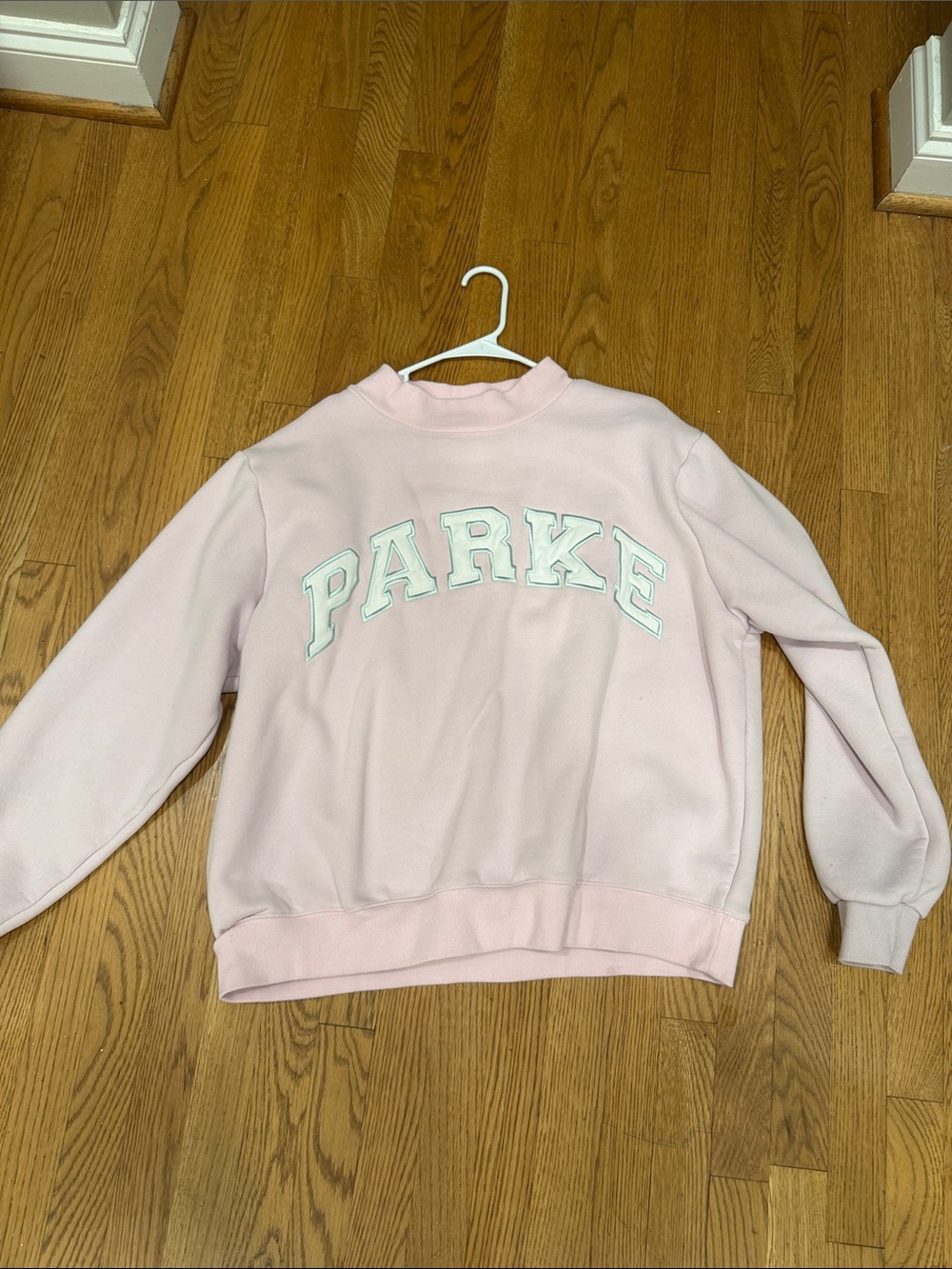 Parke sprinkle pink fleece Women's Crewneck Sweatshirt L/XL